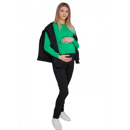 Лосины для беременных зимние с регулировкой и карманами для беременных Черный